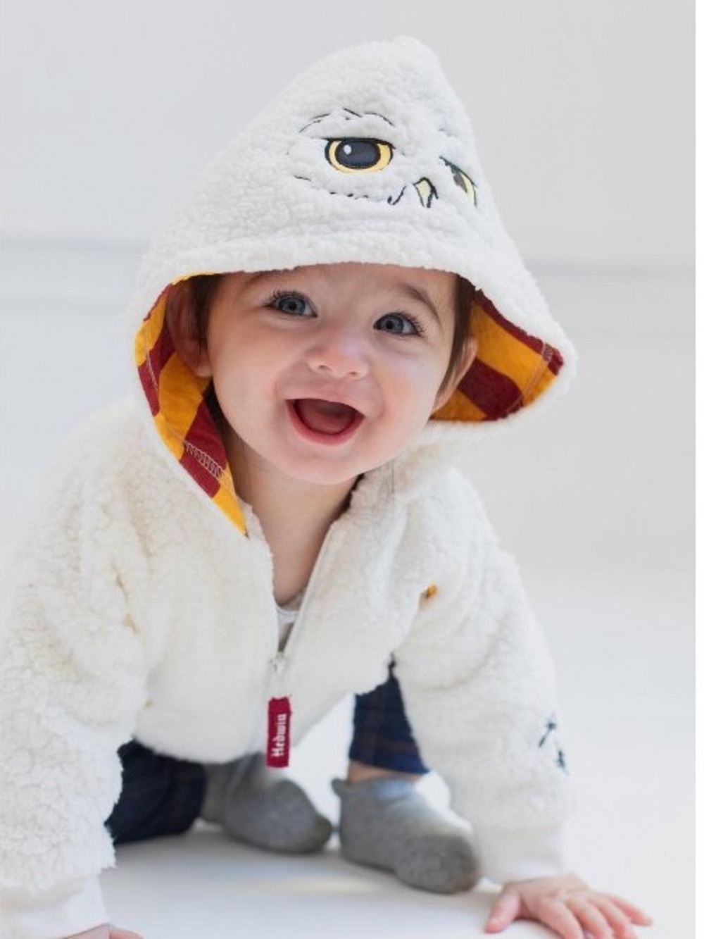 White Plush Owl Hoodie 3T Harry Potter LNC super soft zipper front hooded